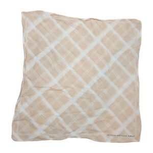 Women's Beige Tan Cream Plaid Square Handkerchief Bag Charm